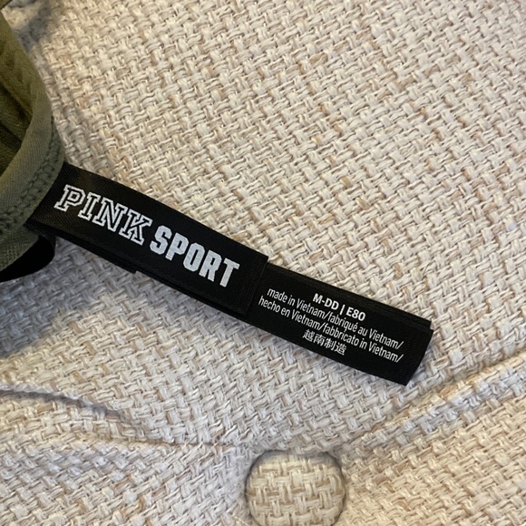 PINK Victoria's Secret Olive Seamless Racerback Sports Bra - Picture 2 of 3